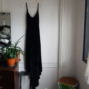Betsey Johnson velvet asymmetrical dress w/ tail
